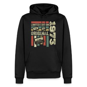 Vintage 1973 - Retro Geburtstagsspruch 1973 - Männer Premium Bio Hoodie - Schwarz - Vorne - Nico (187cm)