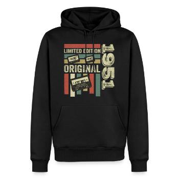 Vintage 1951 - rétro anniversaire disant 1951 - Sweat à capuche Premium bio Homme - noir - Devant - Nico (187cm)