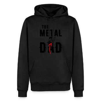 VORNAME PAPA MUSIK METAL ROCK - Männer Premium Bio Hoodie - Schwarz - Vorne - Nico (187cm)