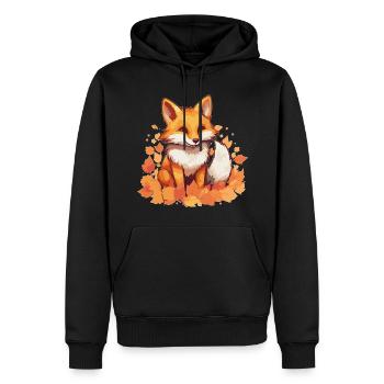 Fuchs - Männer Premium Bio Hoodie - Schwarz - Vorne - Nico (187cm)