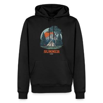 Colonie de vacances - Sweat à capuche Premium bio Homme - noir - Devant - Nico (187cm)