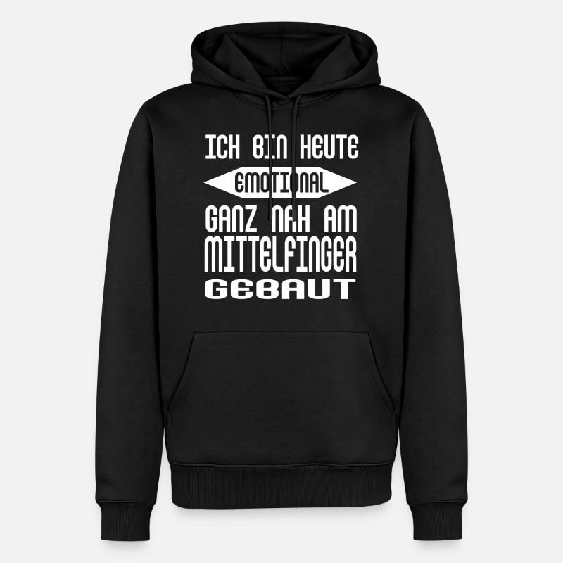 MITTELFINGER SPRUCH - Männer Premium Bio Hoodie - Schwarz