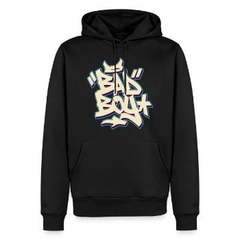 BAD BOY GRAFFITI - Men’s Premium Organic Hoodie - black - Front - Nico (187cm)
