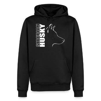 SIBERIAN HUSKY profile dog dogs Wilsigns - Men’s Premium Organic Hoodie - black - Front - Nico (187cm)