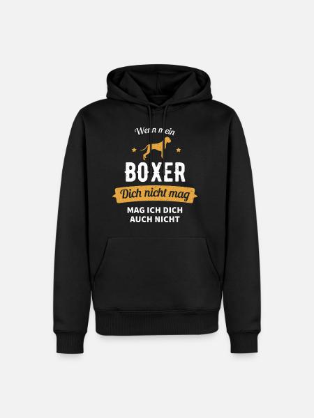 Boxer Hund Deutscher Boxer Hundeliebhaber Lustiges - Männer Premium Bio Hoodie - Schwarz