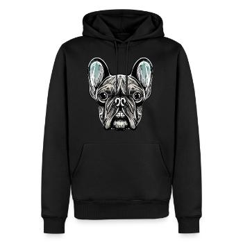 Bulldogge Französisch - Männer Premium Bio Hoodie - Schwarz - Vorne - Nico (187cm)