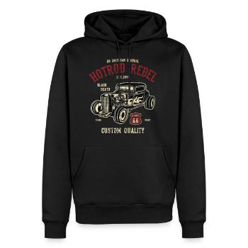HOTROD AMERICAN - Hotrod Shirt Design - Sweat à capuche Premium bio Homme - noir - Devant - Nico (187cm)