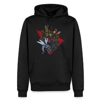 Planet der Fleischfressenden Pflanzen in Farbe - Männer Premium Bio Hoodie - Schwarz - Vorne - Nico (187cm)