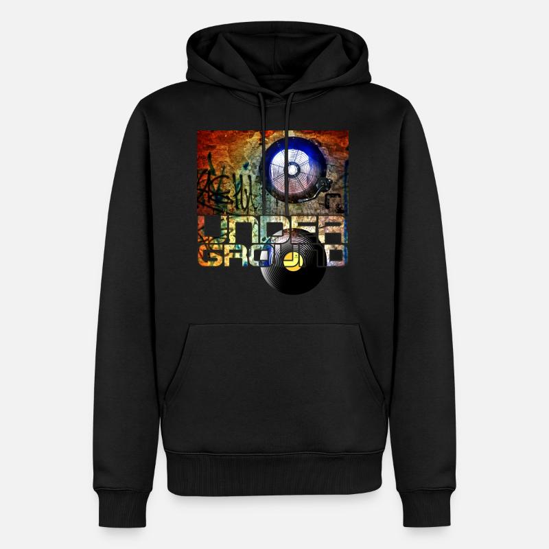 souterrain - Sweat à capuche Premium bio Homme - noir