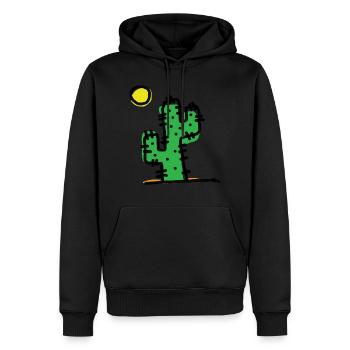 Cactus unique - Sweat à capuche Premium bio Homme - noir - Devant - Nico (187cm)