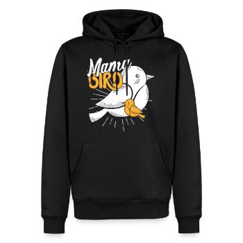 Maman Oiseau - Sweat à capuche Premium bio Homme - noir - Devant - Nico (187cm)