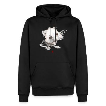 Skizzenhafte Maus - Männer Premium Bio Hoodie - Schwarz - Vorne - Nico (187cm)