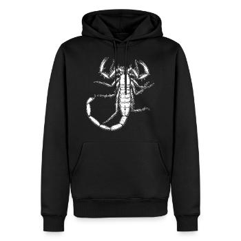 Scorpion animal signe du zodiaque cadeau - Sweat à capuche Premium bio Homme - noir - Devant - Nico (187cm)