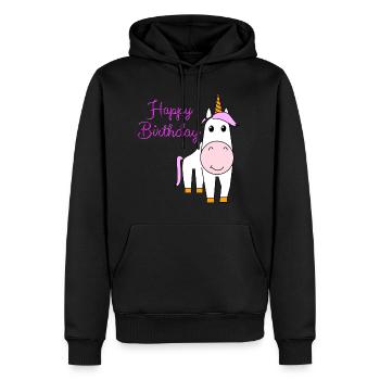 Licorne 'Joyeux anniversaire' Fille Enfants Violetta - Sweat à capuche Premium bio Homme - noir - Devant - Nico (187cm)