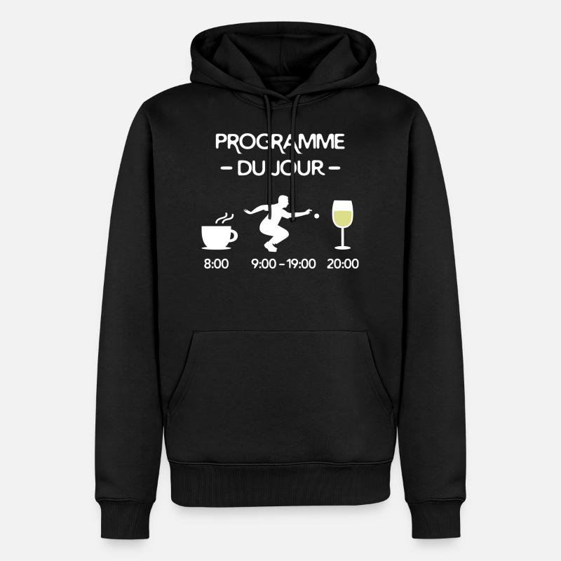 Pétanque - le programme - Sweat à capuche Premium bio Homme - noir