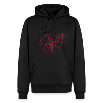 Graffiti gouttes just chill détend détends r - Sweat à capuche Premium bio Homme - noir - Devant - Nico (187cm)
