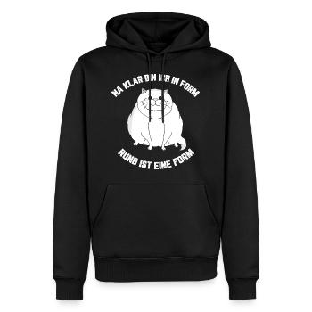 Dicke Katze für Tier- und Katzenfreunde - Männer Premium Bio Hoodie - Schwarz - Vorne - Nico (187cm)