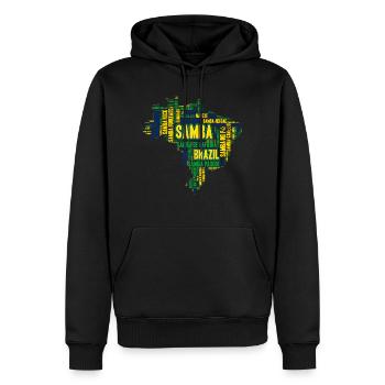Samba - Sweat à capuche Premium bio Homme - noir - Devant - Nico (187cm)