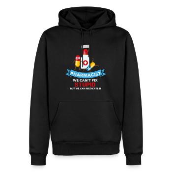 Pharmacien - Examen de pharmacie de pharmacien cadeau - Sweat à capuche Premium bio Homme - noir - Devant - Nico (187cm)