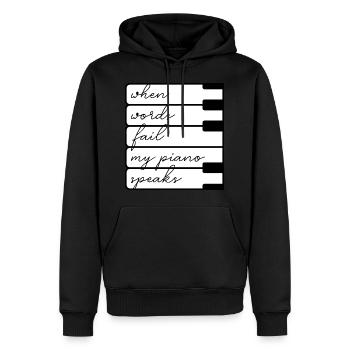 Pianiste Piano Piano Piano Gift - Sweat à capuche Premium bio Homme - noir - Devant - Nico (187cm)
