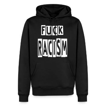 CONTRE LE RACISME BAISE LE RACISME - Sweat à capuche Premium bio Homme - noir - Devant - Nico (187cm)