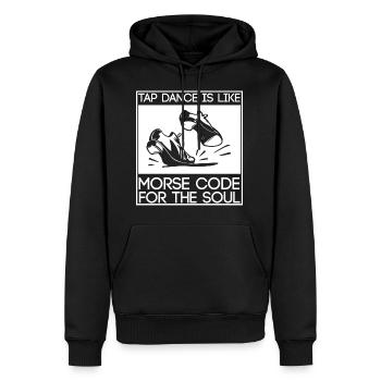 Claquette dansant Sort Soul cadeau - Sweat à capuche Premium bio Homme - noir - Devant - Nico (187cm)