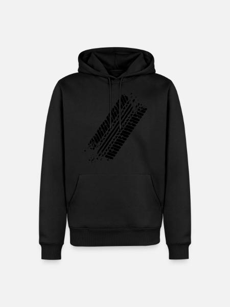 Reifenspur - Männer Premium Bio Hoodie - Schwarz