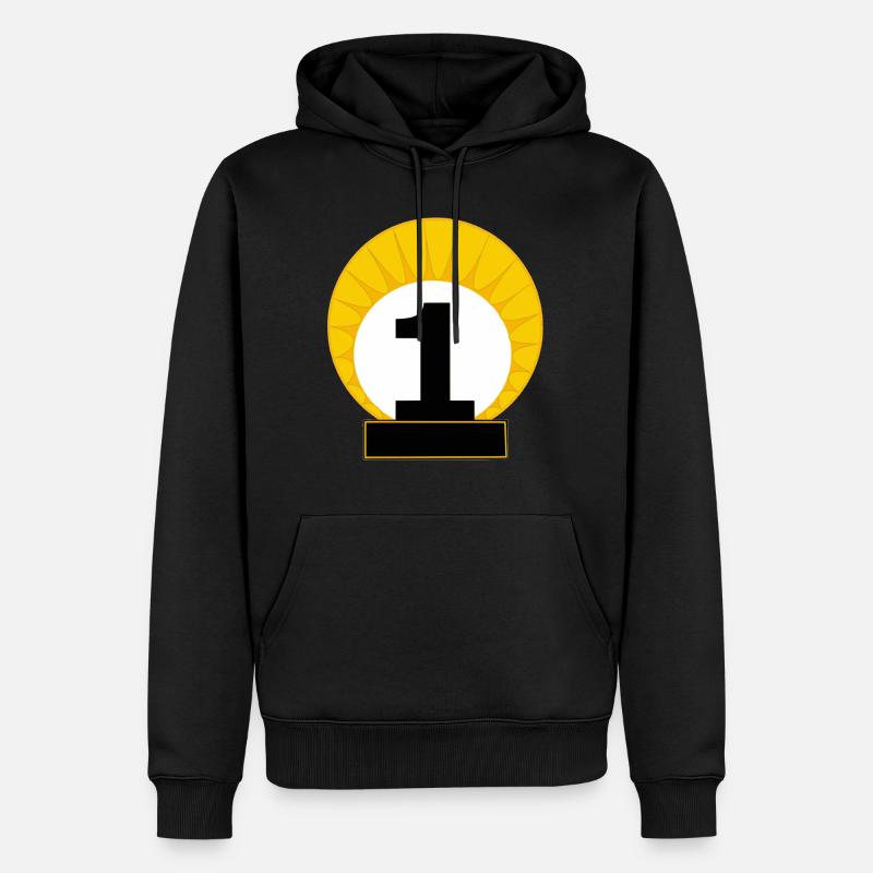 Nr. 1 - Männer Premium Bio Hoodie - Schwarz