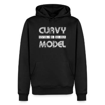 curvy model tshirt t-shirt chubby xl over size - Men’s Premium Organic Hoodie - black - Front - Nico (187cm)