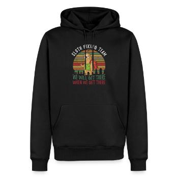 Sloth hiking team sloth hiking gift idea - Men’s Premium Organic Hoodie - black - Front - Nico (187cm)