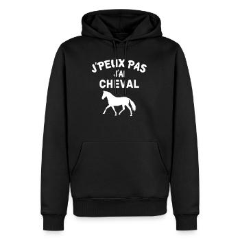 Ich kann nicht pferd - Männer Premium Bio Hoodie - Schwarz - Vorne - Nico (187cm)