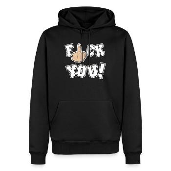 Fuck you tshirt Fuck you shirt - Men’s Premium Organic Hoodie - black - Front - Nico (187cm)