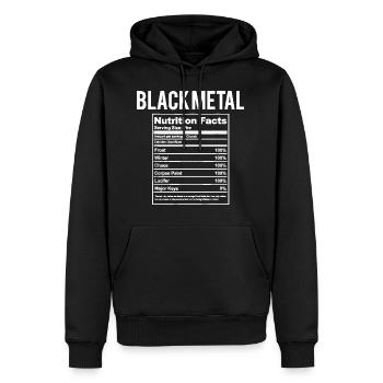 Black Metal Nutrition Facts Chemise et cadeau - Sweat à capuche Premium bio Homme - noir - Devant - Nico (187cm)