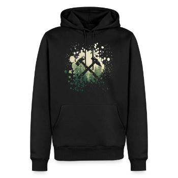Erzgebirge - maillets et fers - Sweat à capuche Premium bio Homme - noir - Devant - Nico (187cm)