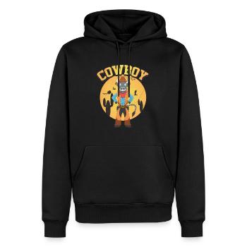 Cowboy Kuh Western Rodeo wilder Westen Geschenk - Männer Premium Bio Hoodie - Schwarz - Vorne - Nico (187cm)