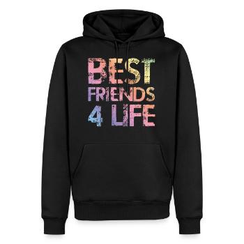 meilleurs amis pour toujours - Sweat à capuche Premium bio Homme - noir - Devant - Nico (187cm)