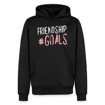 friendship goals hashtag - Männer Premium Bio Hoodie - Schwarz - Vorne - Nico (187cm)