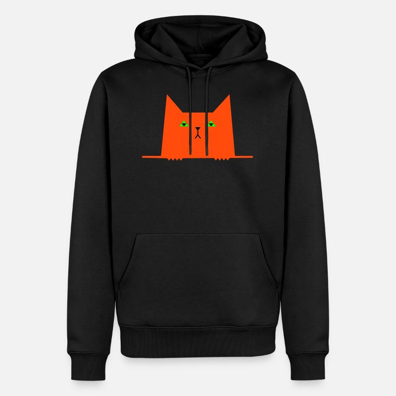 lustige Katze - Männer Premium Bio Hoodie - Schwarz