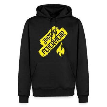 Jugendfeuerwehr - Männer Premium Bio Hoodie - Schwarz - Vorne - Nico (187cm)