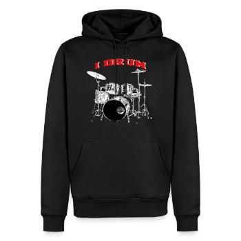 I Drum Drummer Silver Drums - Sweat à capuche Premium bio Homme - noir - Devant - Nico (187cm)