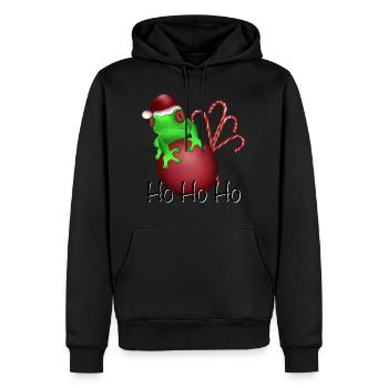 Weihnachtsmann Froschkönig Zuckerstangen Nikolaus - Männer Premium Bio Hoodie - Schwarz - Vorne - Nico (187cm)