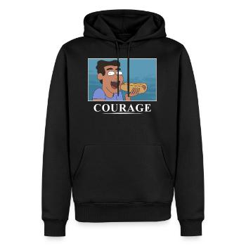 Rick And Morty Poster Courage Hot Dog - Männer Premium Bio Hoodie - Schwarz - Vorne - Nico (187cm)