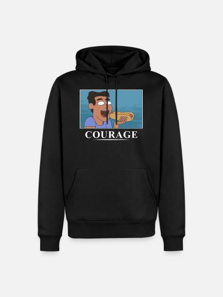 Rick And Morty Courage Is Eating A Hot Dog - Men’s Premium Organic Hoodie - black