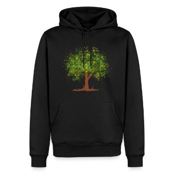 Arbre vert d'été - Sweat à capuche Premium bio Homme - noir - Devant - Nico (187cm)
