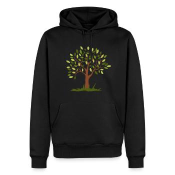 bel arbre vert - Sweat à capuche Premium bio Homme - noir - Devant - Nico (187cm)