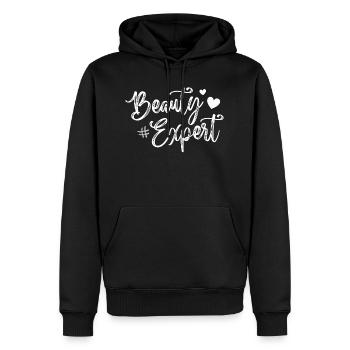 beauty expert herz - Männer Premium Bio Hoodie - Schwarz - Vorne - Nico (187cm)