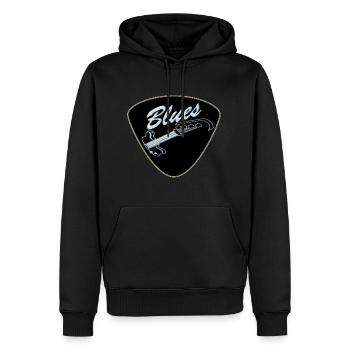 Plektrum Bassgittare Blues - Sweat à capuche Premium bio Homme - noir - Devant - Nico (187cm)