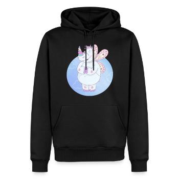 Licorne rhinocéros - Sweat à capuche Premium bio Homme - noir - Devant - Nico (187cm)