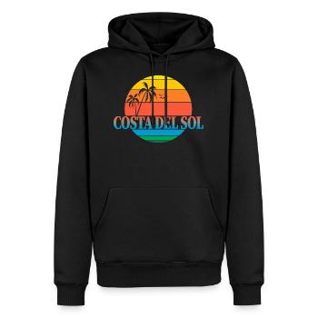 Costa del Sol - Männer Premium Bio Hoodie - Schwarz - Vorne - Nico (187cm)