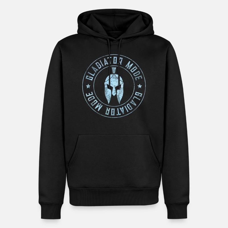 spartaner helm gladiator - Männer Premium Bio Hoodie - Schwarz